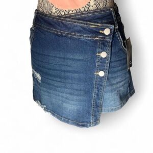 No Boundaries Blue Denim Mini Skirt